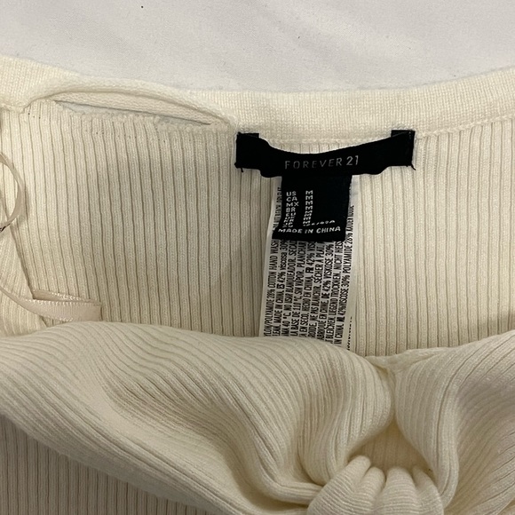 WHITE RIBBED TUBE TOP - STRAPLESS - CROP TOP - Picture 2 of 5